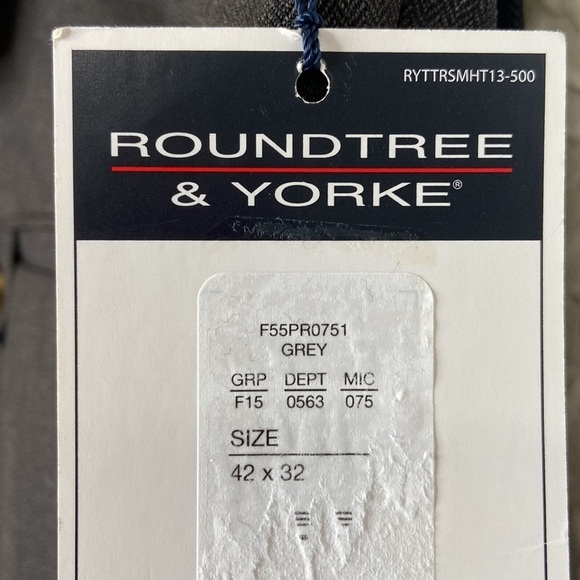 Roundtree & Yorke Dark Brown Wool Blend Classic Fit Pleated Slacks 42x32 NWT - Picture 5 of 12